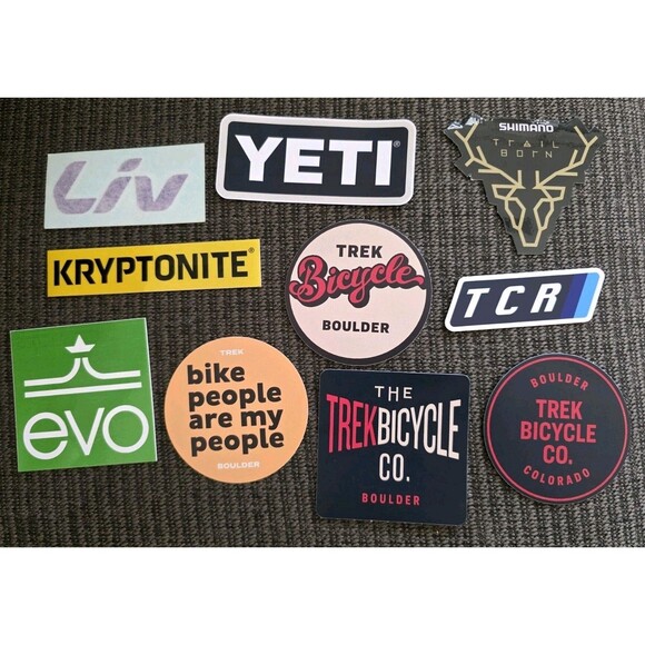 10x Biking Cycling Outdoor Stickers Mixed Lot Liv Shimano XTR Trek Boulder YETI - Picture 5 of 5